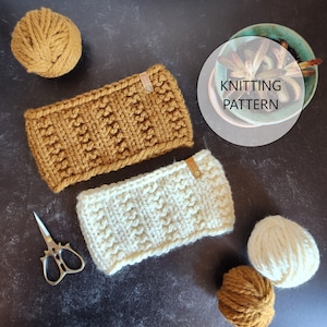 KNITTING PATTERN - Trailside Headband, Easy, Beginner Super Bulky Knit Headband Pattern