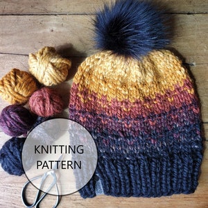KNITTING PATTERN - The Stratification Hat, Super Bulky Knit Hat Pattern