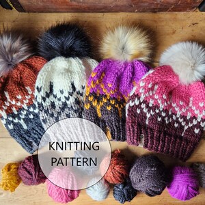 KNITTING PATTERN - Diamond Willow Hat, Super Bulky Knit Hat Pattern