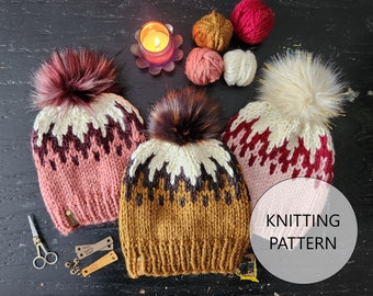 KNITTING PATTERN - Ginger House Hat, Super Bulky Knit Hat Pattern