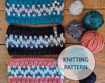 KNITTING PATTERN - Shoreline Headband, Super Bulky Knit Headband Pattern