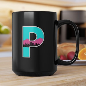 Portland Maine Portland Vice Mug Retro Portland Maine Mug 15oz Black Ceramic Coffee Cup Neon 80s Coastal Gift Vintage Retro Gift For All