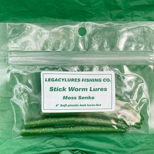 Moss Senko stick worm plastic bait | soft plastic worm lures | worm fishing lures