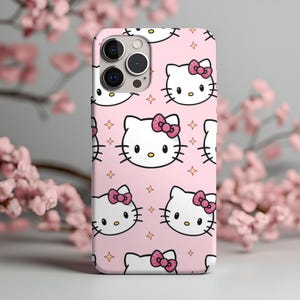 Cute Pink Kitty Phone Case iPhone 16 15 14 13 12 11 X Pro Plus Max