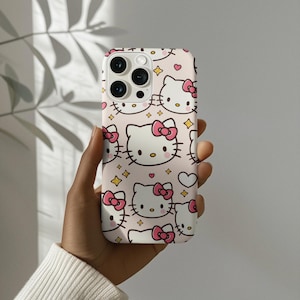 Cute Pink Kitty Phone Case iPhone 16 15 14 13 12 11 X Pro Plus Max