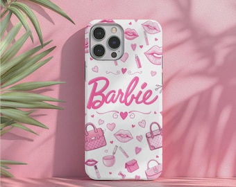 Cute Adorable Pink Barbie Phone Case iPhone 17 16 15 14 13 12 11 X Pro Plus Max, Birthday Gift