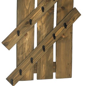 Rustic Wooden Hat Rack: Farmhouse Entryway Organizer with 12 Hooks