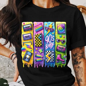 90s Baby Sublimation PNG, Vintage Retro Digital Download, 5000x5000px 300DPI, Neon Nostalgia Clipart, Instant Download