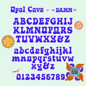 Opal Cave Font: Retro Groovy 70s Typeface
