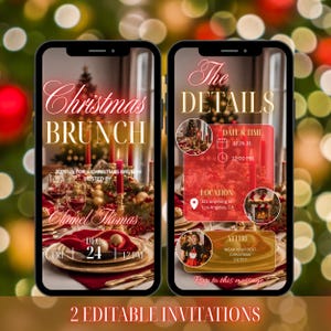 Christmas brunch invitation, Christmas party invitation, friendsmas brunch digital invite, Christmas brunch Evite, Christmas invitation