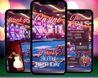 Inbjudan till kasinokväll, inbjudan till kasinospelfest, kasinofödelsedagsinbjudan, kasinofödelsedagsinbjudan i Las Vegas, kasinofest