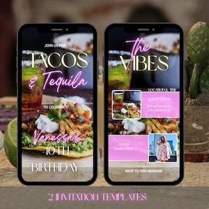 Uitnodiging taco's en tequila, Let's Fiesta-uitnodiging, digitale fiesta-uitnodiging, taco's-uitnodiging, tequila-uitnodiging, Mexicaans lets fiesta
