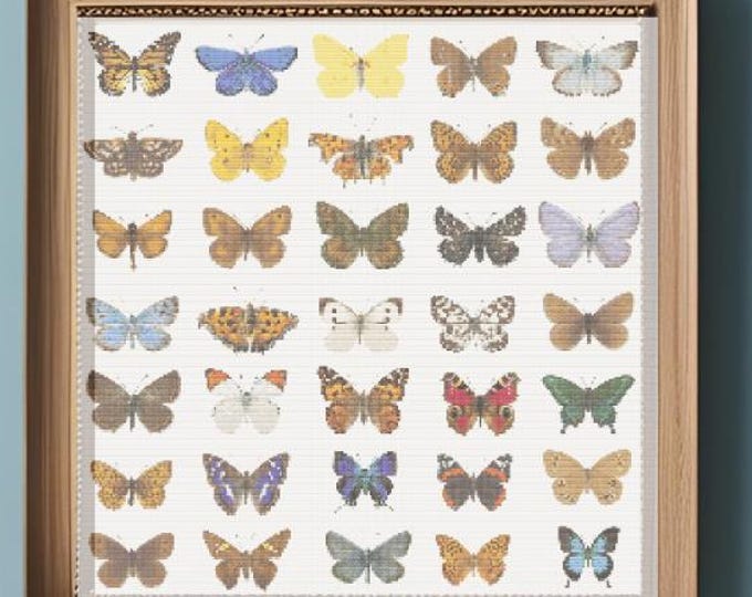 35 Beautiful Butterflies Cross Stitch Pattern | Digital Download