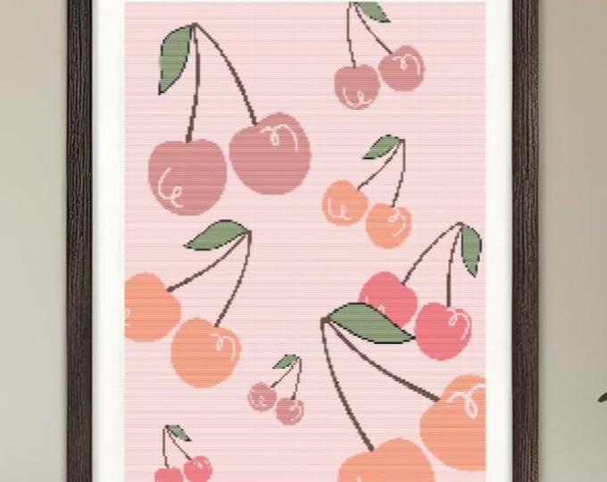 Sweet Cherry Rain --  Cross Stitch Pattern | Digital Download