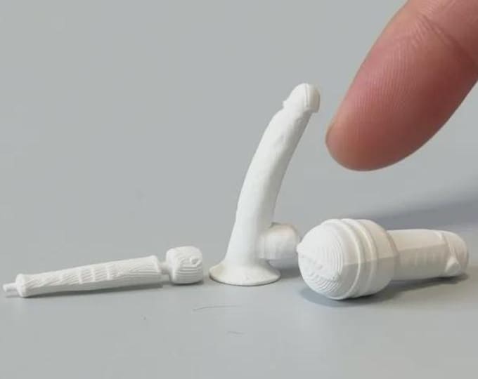 1:12 Scale Dollhouse “Adult Accessories” Set – Miniature Novelty Items – 3 Piece Set – Unpainted