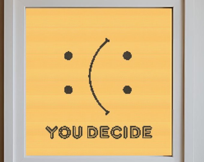 You Decide Optical Illusion Cross Stitch Pattern | Digital Download