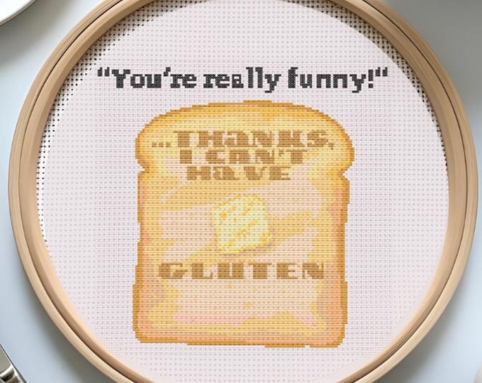 Gluten-Free Compliment Cross Stitch Pattern – PDF INSTANT DOWNLOAD