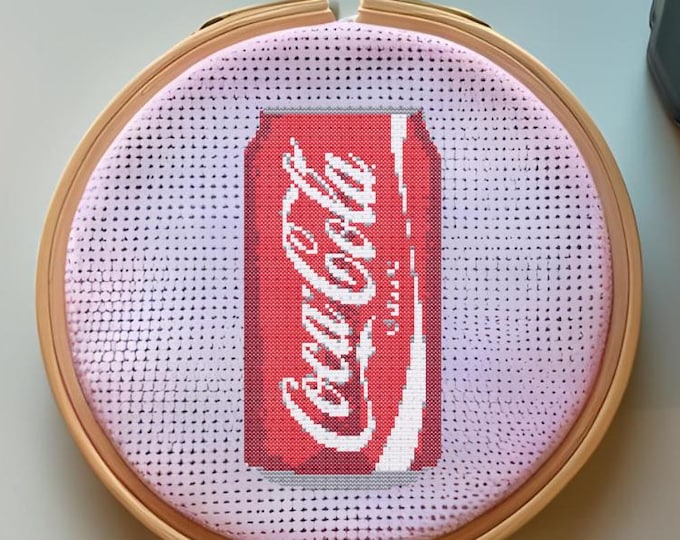 Can of Coke – Cross Stitch Pattern – PDF INSTANT DOWNLOAD