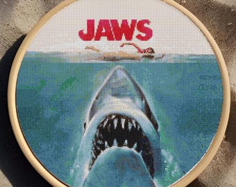 Jaws-Inspired Cross Stitch Pattern | Digital Download