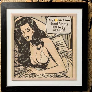 Vintage Glam Comic-Style Cross Stitch Pattern | Digital Download