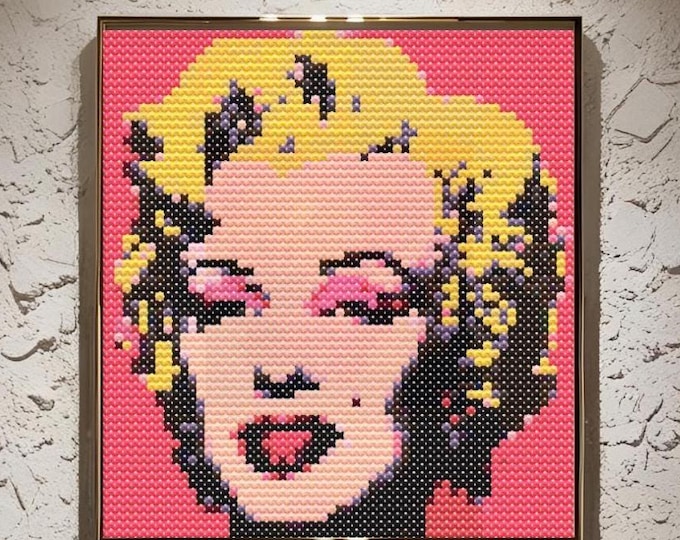 Mini Andy Warhol-Inspired Marilyn Monroe Cross-Stitch Pattern | Digital Download