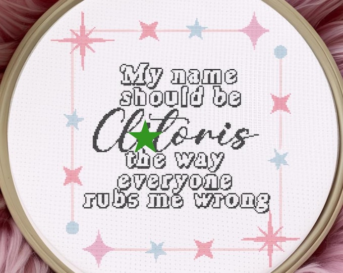 My Name Must Be Cl!*oris Cross Stitch Pattern – PDF INSTANT DOWNLOAD