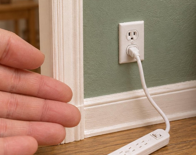 Miniature Dollhouse Electrical Set – Outlets & Power Strip