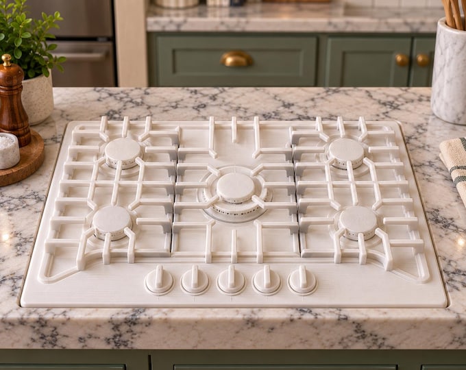 1:12 Scale Miniature Gas Cooktop — Physical 3D Print