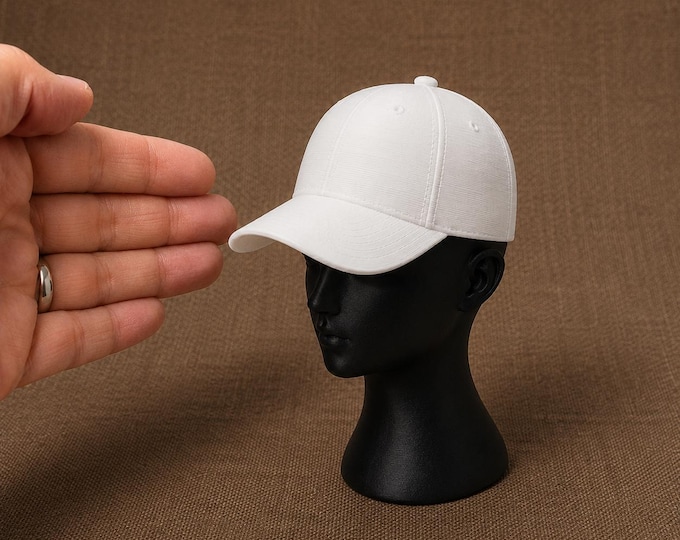 1:12 Scale Miniature Baseball Cap – Physical 3D Printed Dollhouse Hat