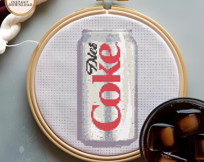 Diet Coke – Cross Stitch Pattern – PDF INSTANT DOWNLOAD
