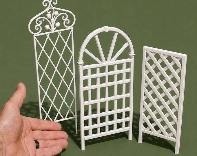 1:12 Scale Dollhouse Garden Trellis Set | 3D Printed Miniature Decor