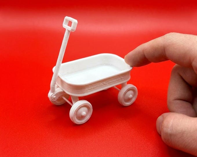 1:12 Scale Kid's Wagon – 3D Printed Miniature Dollhouse Toy Unpainted