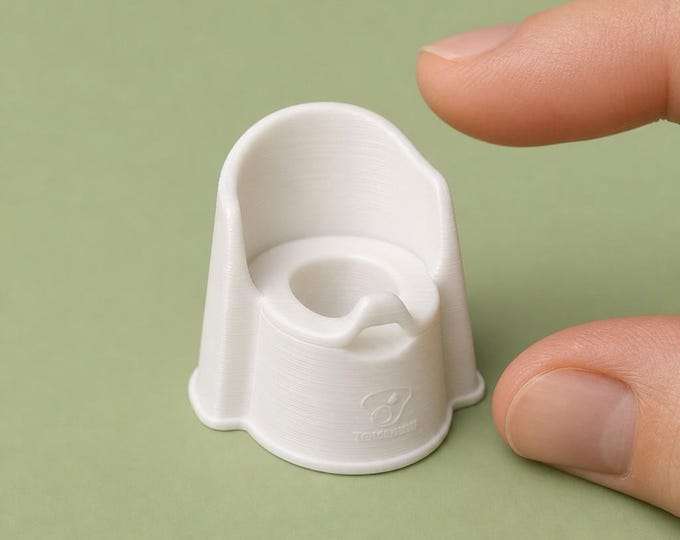 3D Printed Toddler Potty Chair – Miniature Dollhouse Bathroom Accessory, Unpainted