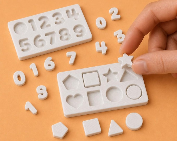 1:12 Scale Toddler Puzzles – Miniature Wooden Style Learning Toys (Unpainted)