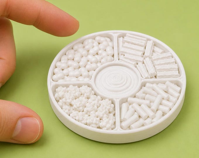 1:12 Scale Dollhouse Veggie Tray with Ranch Dip – Miniature 3D Printed Party Platter