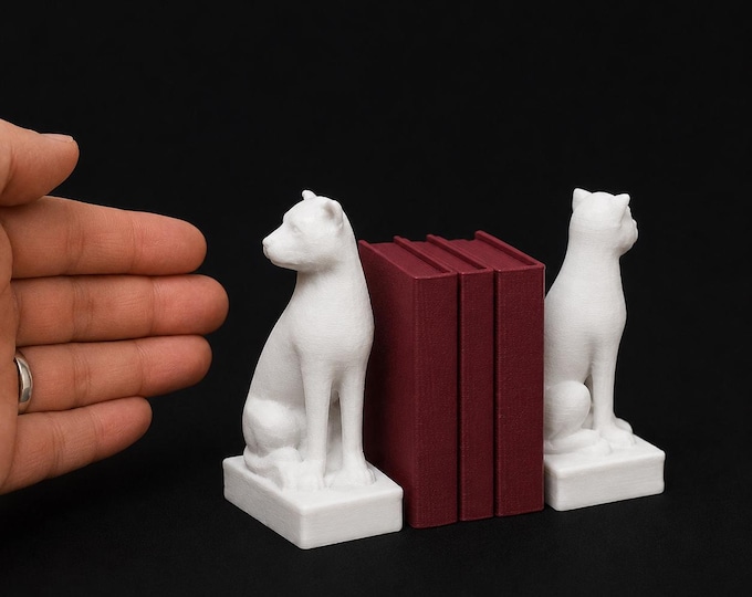 1:12 Scale Miniature Cat Bookends – Physical 3D Printed Dollhouse Decor