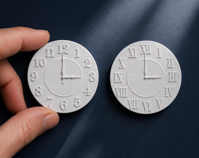 1:12 Scale Dollhouse Wall Clock – Roman Numerals or Standard Numbers Miniature Decor