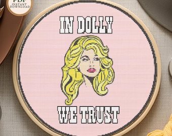 In Dolly We Trust&quot; Cross Stitch Pattern – PDF INSTANT DOWNLOAD