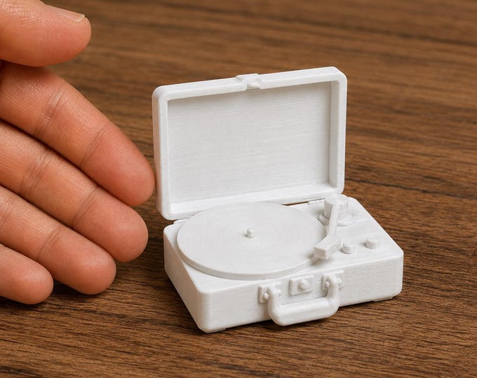 1:12 Scale Miniature Suitcase Record Player – 3D Printed Turntable