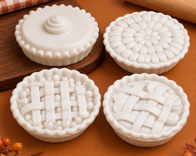 1:12 Scale Pie Collection – Cherry, Apple, Pumpkin & Pecan Miniature Pie Prints