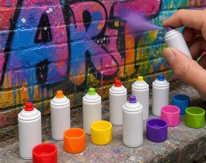 1:12 Scale Miniature Spray Paint Cans – Set of 8 – Dollhouse Accessories (Unpainted)