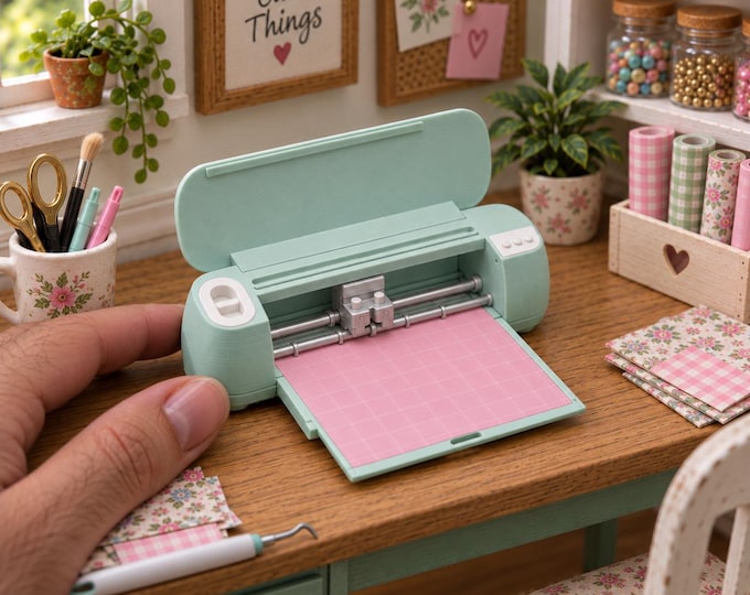 Miniature Craft Cutting Machine and Mat – 1:6 or 1∶12 Scale, Painted or Unpainted