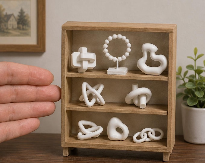 1:12 Scale Miniature Abstract Sculptures – Physical 3D Printed Dollhouse Decor