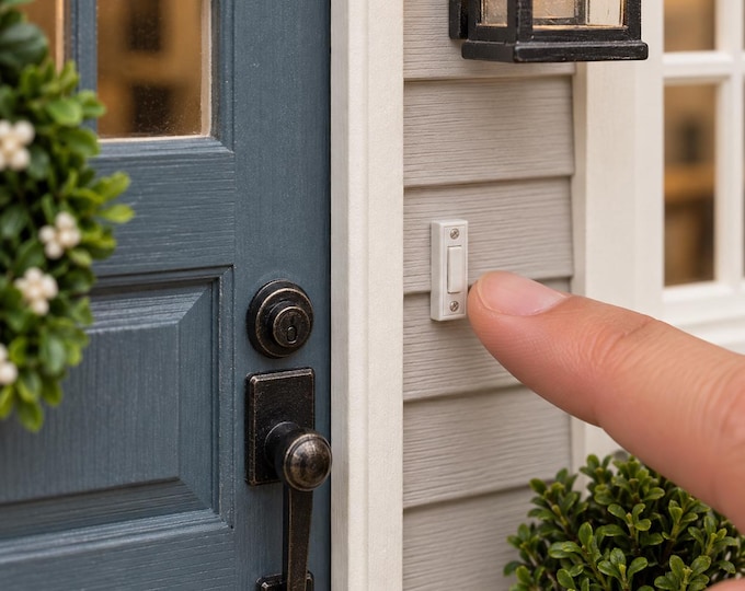 1:12 Scale Miniature Doorbells | Dollhouse Doorbell & Chime Options