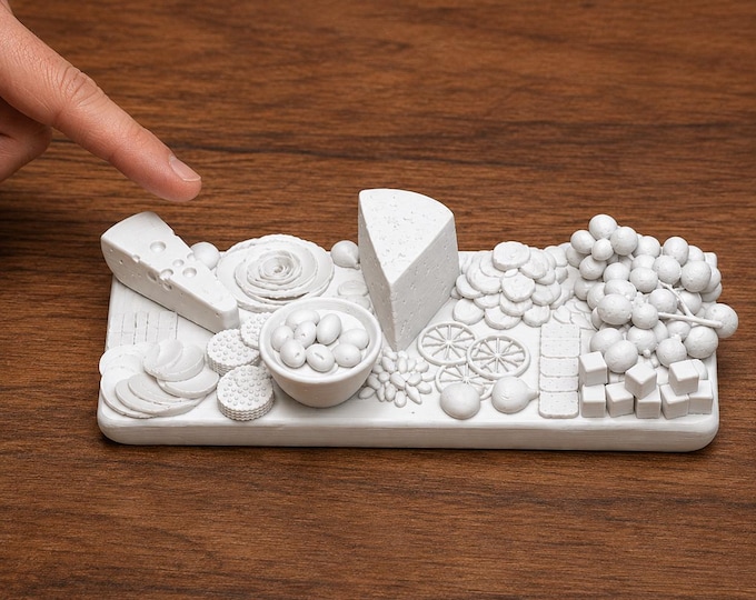 Miniature Charcuterie Board – 1:12 Scale Dollhouse Food Board