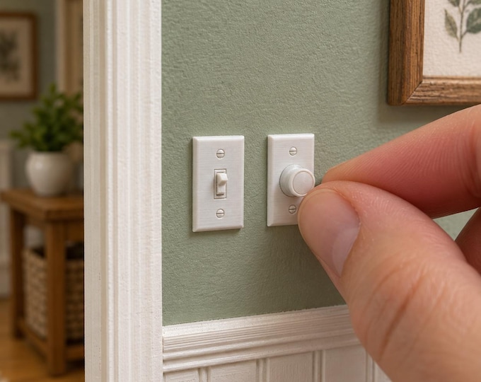 Miniature Dollhouse Light Switches – 1:12 Scale