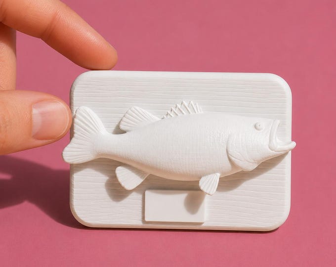 1:12 Scale Trophy Fish Wall Plaque – Miniature 3D Printed Item (Unpainted)