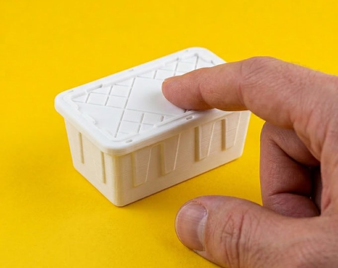 1:12 Scale Miniature Storage Tote Box with Lid – Unpainted Organizer Bin