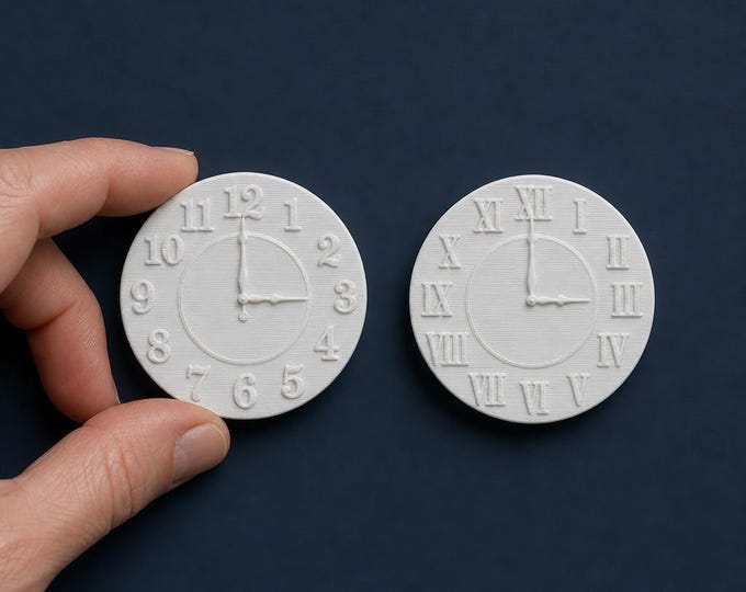 1:12 Scale Dollhouse Wall Clock – Roman Numerals or Standard Numbers Miniature Decor