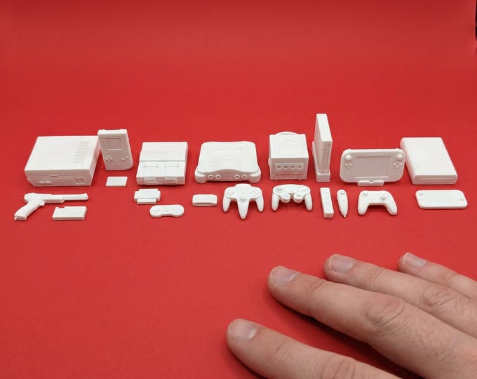1:12 Scale Nintendo Consoles NES SNES Gameboy N64 Gamecube Wii U Switch Unpainted Miniatures